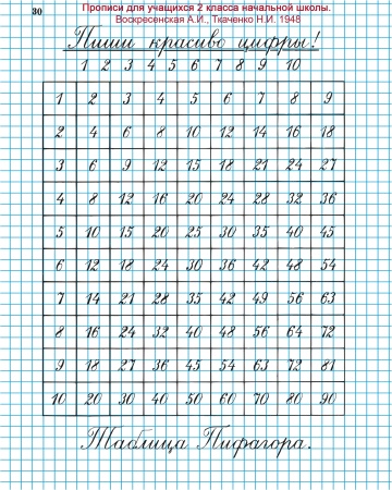 Тетрадь для чистописания. Клетка